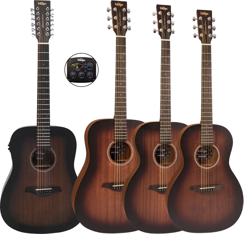 Vintage Statesboro Series Electric Acoustic Guitar กีต้าร์โปร่ง โปร่ง