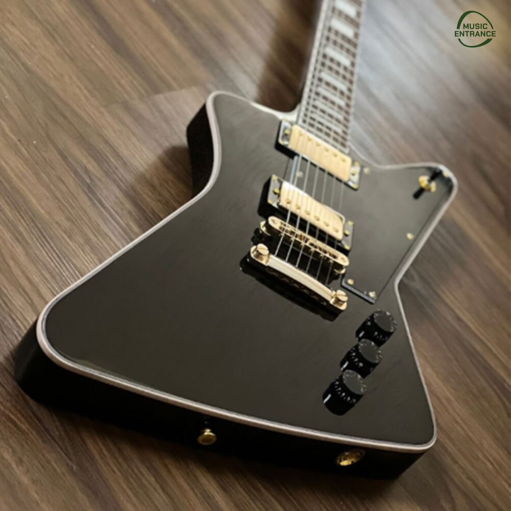 Soloking Electric Guitar Explorer EX Custom in Black Beauty with Gold Hardware